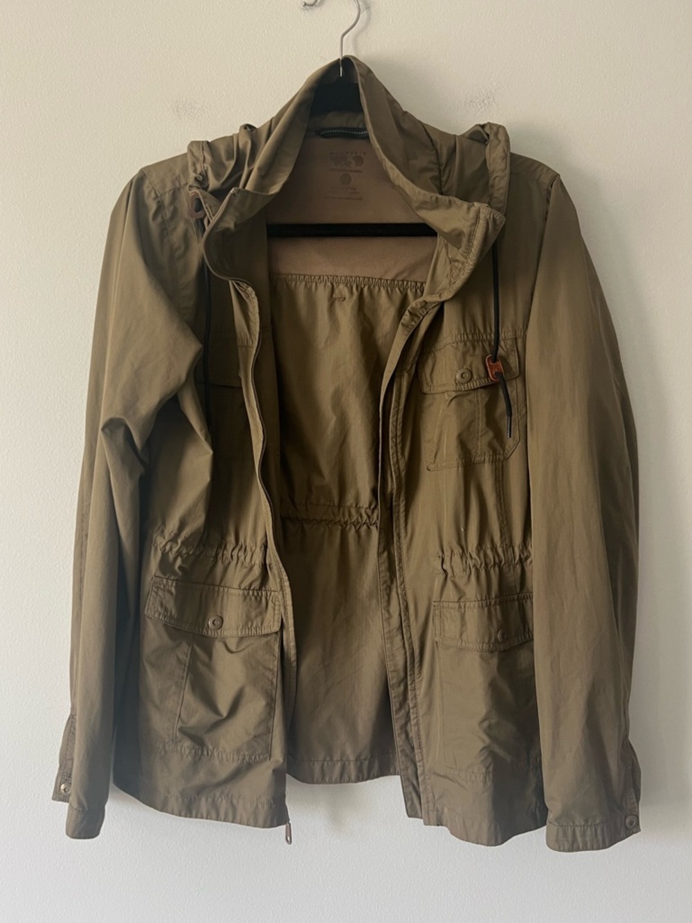 Mountain Hardwear Olive Green Utility Jacket Hooded Lightweight Hiking Women’s S